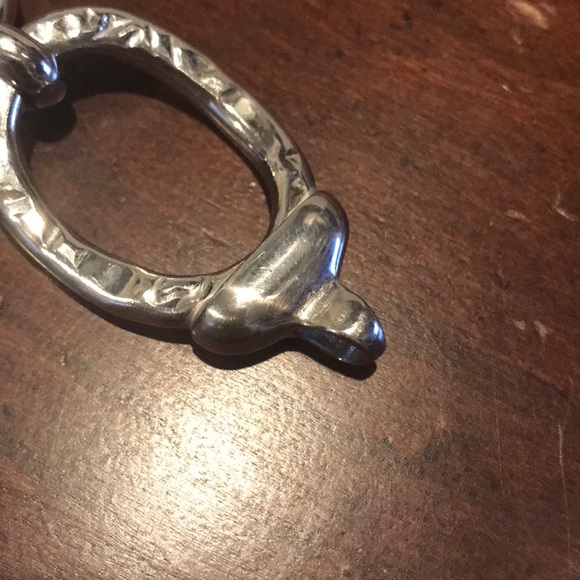 QVC Sterling Chunky Hammered Link Bracelet 7.25” - Picture 5 of 10